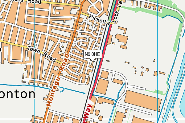 N9 0HE map - OS VectorMap District (Ordnance Survey)