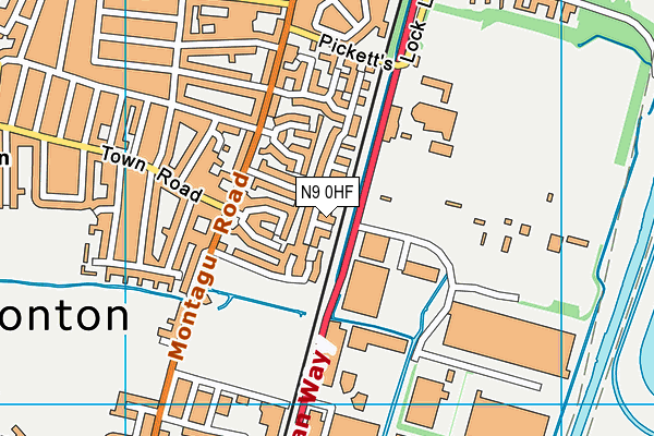 N9 0HF map - OS VectorMap District (Ordnance Survey)