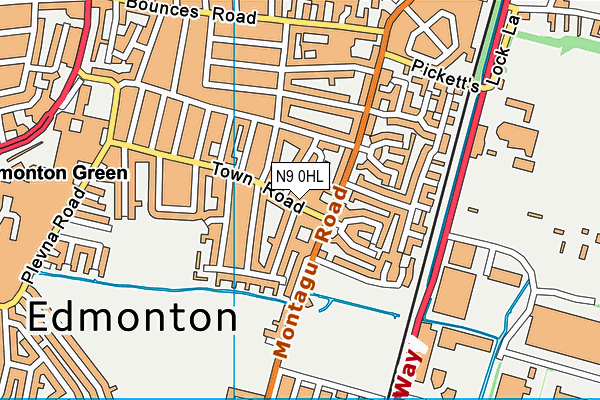 N9 0HL map - OS VectorMap District (Ordnance Survey)