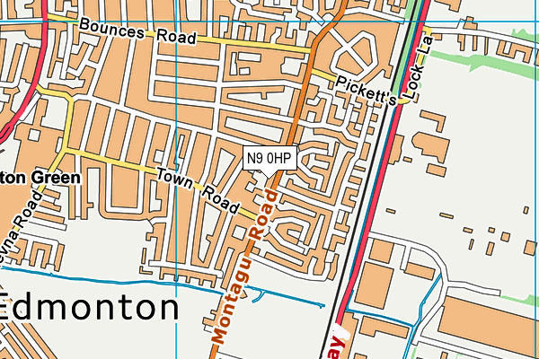 N9 0HP map - OS VectorMap District (Ordnance Survey)