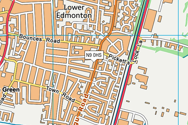 N9 0HS map - OS VectorMap District (Ordnance Survey)