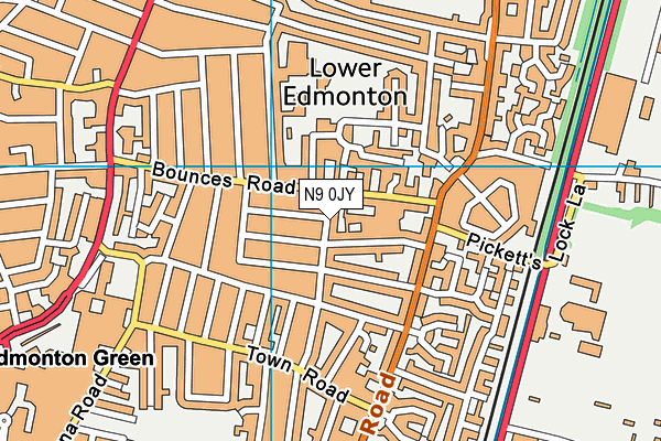 N9 0JY map - OS VectorMap District (Ordnance Survey)
