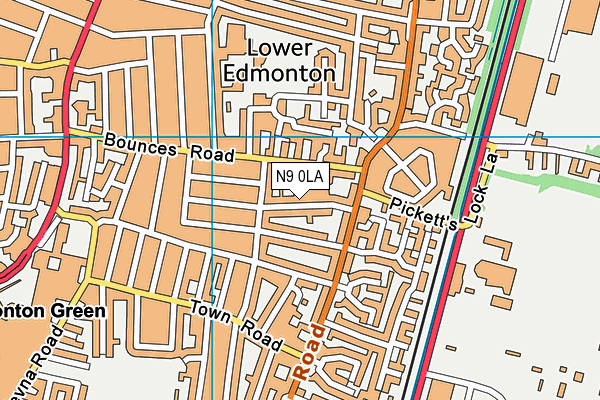 N9 0LA map - OS VectorMap District (Ordnance Survey)