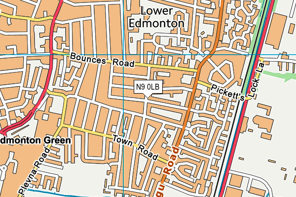 N9 0LB map - OS VectorMap District (Ordnance Survey)