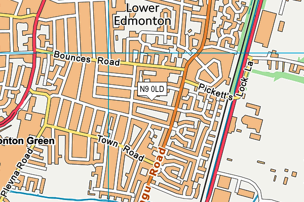 N9 0LD map - OS VectorMap District (Ordnance Survey)