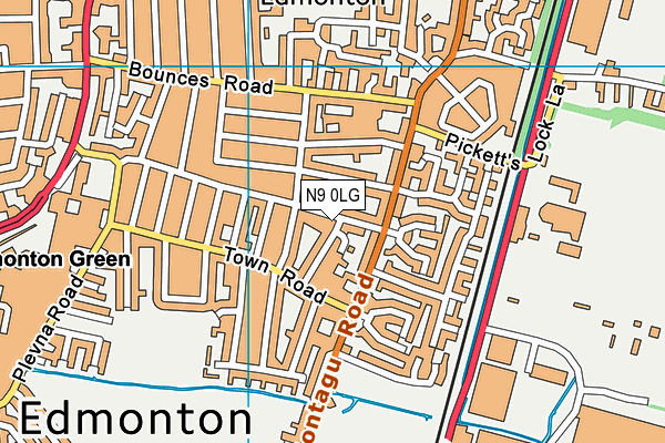N9 0LG map - OS VectorMap District (Ordnance Survey)