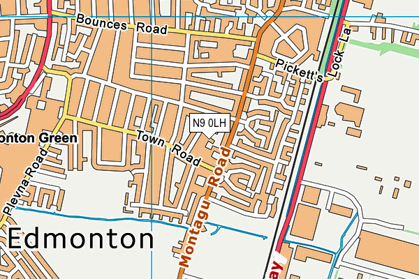 N9 0LH map - OS VectorMap District (Ordnance Survey)
