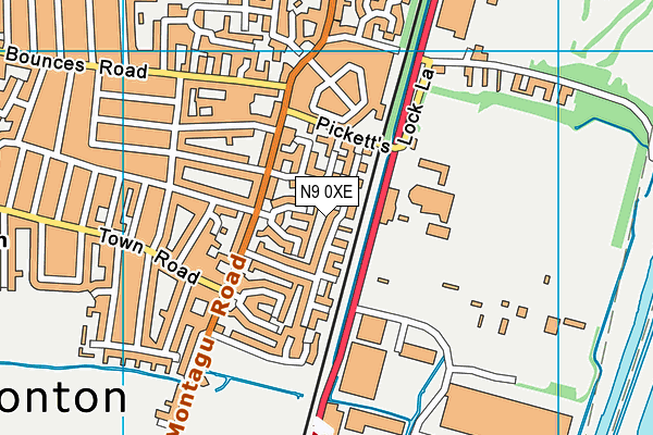N9 0XE map - OS VectorMap District (Ordnance Survey)