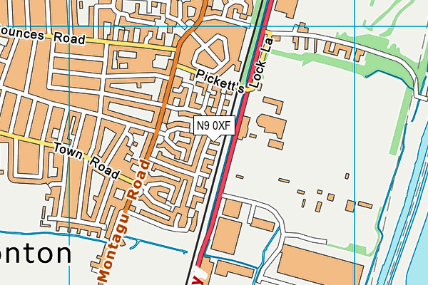 N9 0XF map - OS VectorMap District (Ordnance Survey)