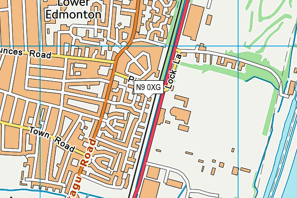 N9 0XG map - OS VectorMap District (Ordnance Survey)