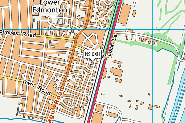N9 0XH map - OS VectorMap District (Ordnance Survey)