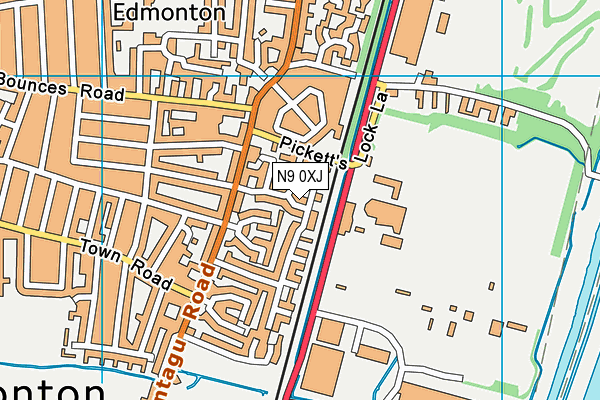 N9 0XJ map - OS VectorMap District (Ordnance Survey)