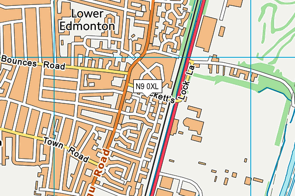 N9 0XL map - OS VectorMap District (Ordnance Survey)