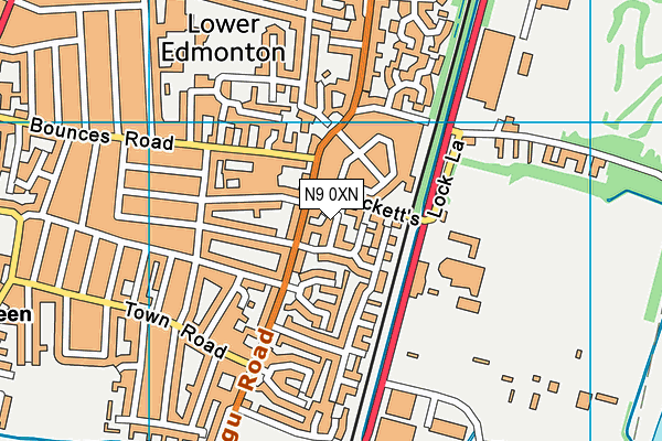 N9 0XN map - OS VectorMap District (Ordnance Survey)