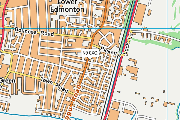 N9 0XQ map - OS VectorMap District (Ordnance Survey)