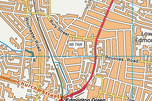 N9 7AW map - OS VectorMap District (Ordnance Survey)