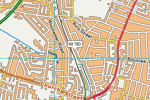 N9 7BD map - OS VectorMap District (Ordnance Survey)