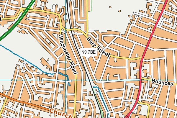 N9 7BE map - OS VectorMap District (Ordnance Survey)