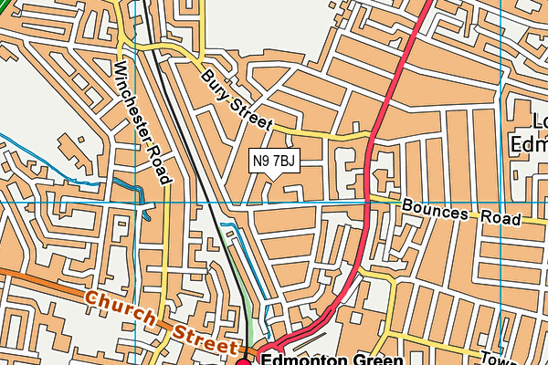 N9 7BJ map - OS VectorMap District (Ordnance Survey)