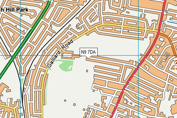 N9 7DA map - OS VectorMap District (Ordnance Survey)