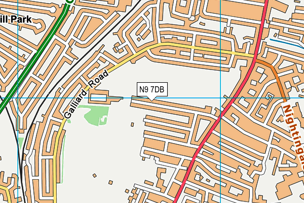 N9 7DB map - OS VectorMap District (Ordnance Survey)