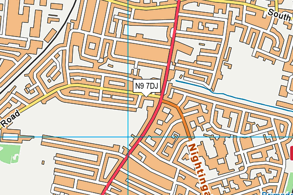 N9 7DJ map - OS VectorMap District (Ordnance Survey)