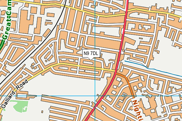 N9 7DL map - OS VectorMap District (Ordnance Survey)