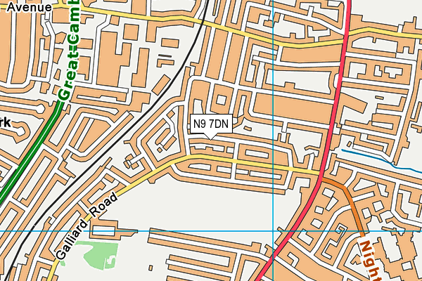 N9 7DN map - OS VectorMap District (Ordnance Survey)