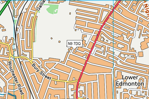 N9 7DQ map - OS VectorMap District (Ordnance Survey)