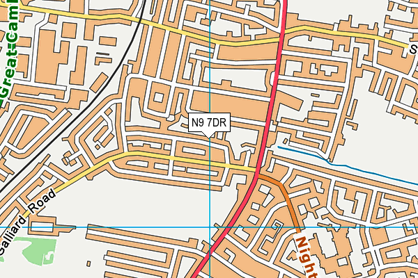 N9 7DR map - OS VectorMap District (Ordnance Survey)