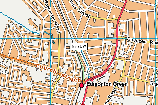 N9 7DW map - OS VectorMap District (Ordnance Survey)