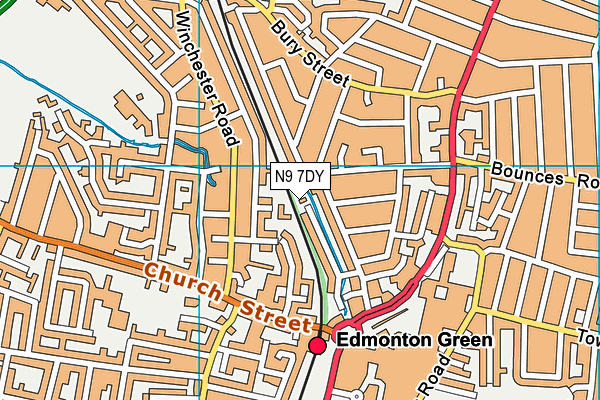 N9 7DY map - OS VectorMap District (Ordnance Survey)