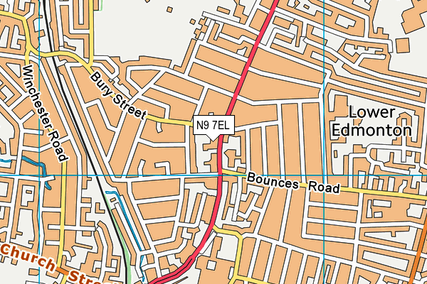 N9 7EL map - OS VectorMap District (Ordnance Survey)