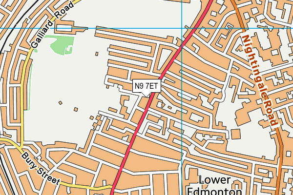 N9 7ET map - OS VectorMap District (Ordnance Survey)