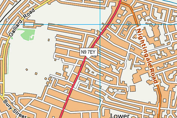 N9 7EY map - OS VectorMap District (Ordnance Survey)