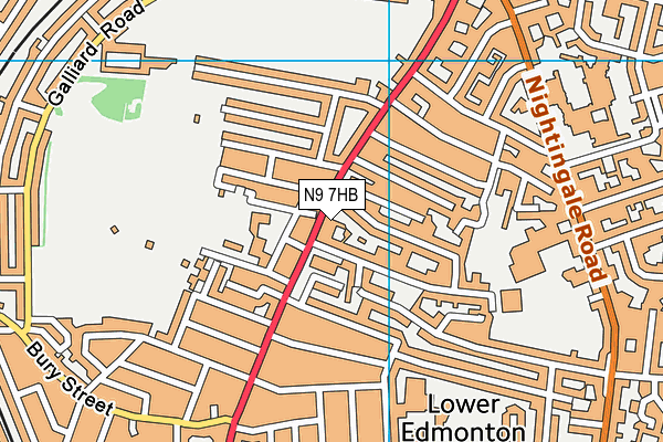 N9 7HB map - OS VectorMap District (Ordnance Survey)
