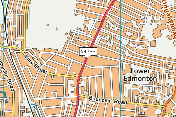 N9 7HE map - OS VectorMap District (Ordnance Survey)