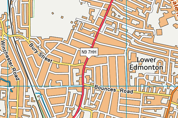 N9 7HH map - OS VectorMap District (Ordnance Survey)
