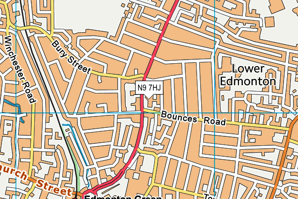 N9 7HJ map - OS VectorMap District (Ordnance Survey)