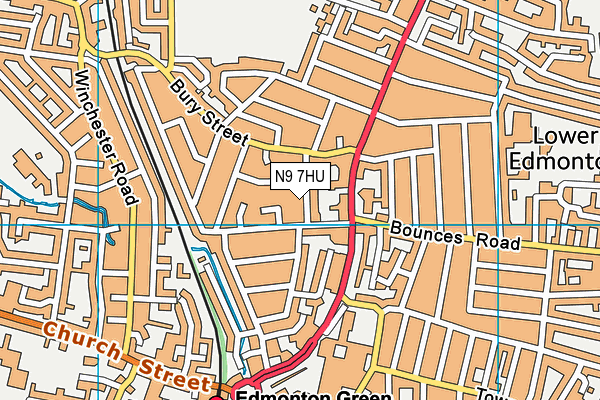 N9 7HU map - OS VectorMap District (Ordnance Survey)