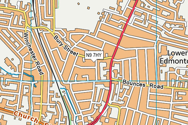 N9 7HY map - OS VectorMap District (Ordnance Survey)