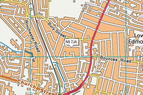 N9 7JA map - OS VectorMap District (Ordnance Survey)