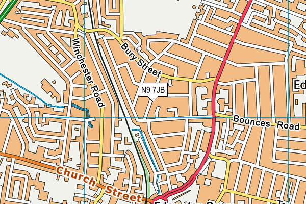 N9 7JB map - OS VectorMap District (Ordnance Survey)