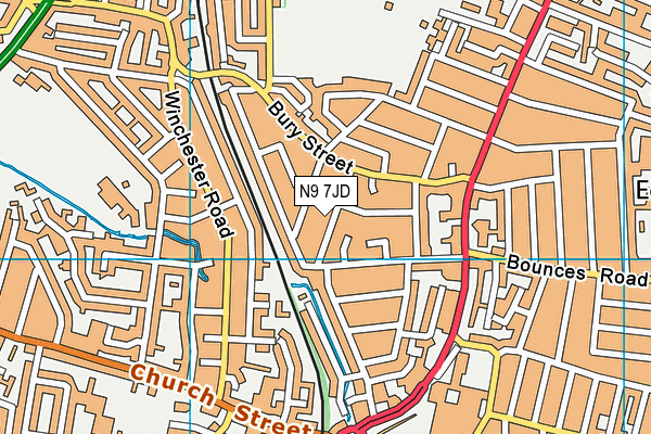 N9 7JD map - OS VectorMap District (Ordnance Survey)