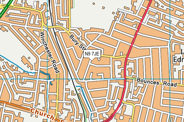 N9 7JE map - OS VectorMap District (Ordnance Survey)