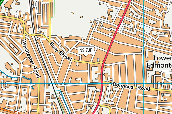N9 7JF map - OS VectorMap District (Ordnance Survey)