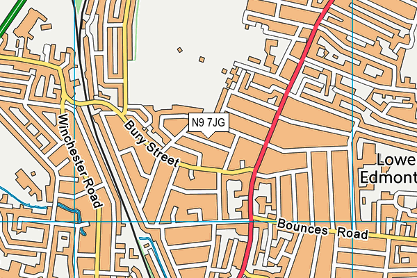 N9 7JG map - OS VectorMap District (Ordnance Survey)
