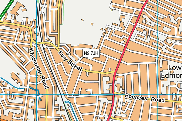 N9 7JH map - OS VectorMap District (Ordnance Survey)