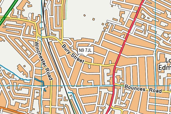 N9 7JL map - OS VectorMap District (Ordnance Survey)