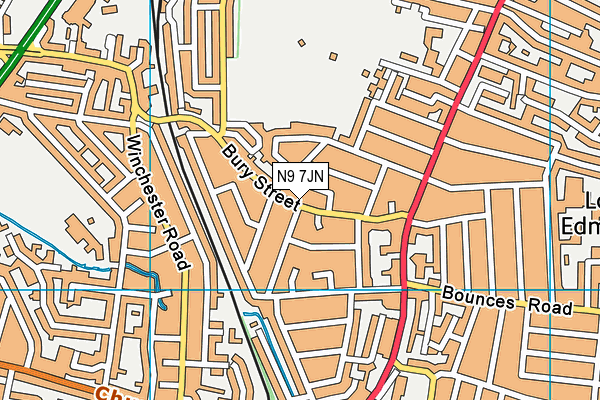 N9 7JN map - OS VectorMap District (Ordnance Survey)